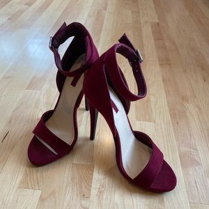 Forever 21: 5in ankle strap heels - wine
